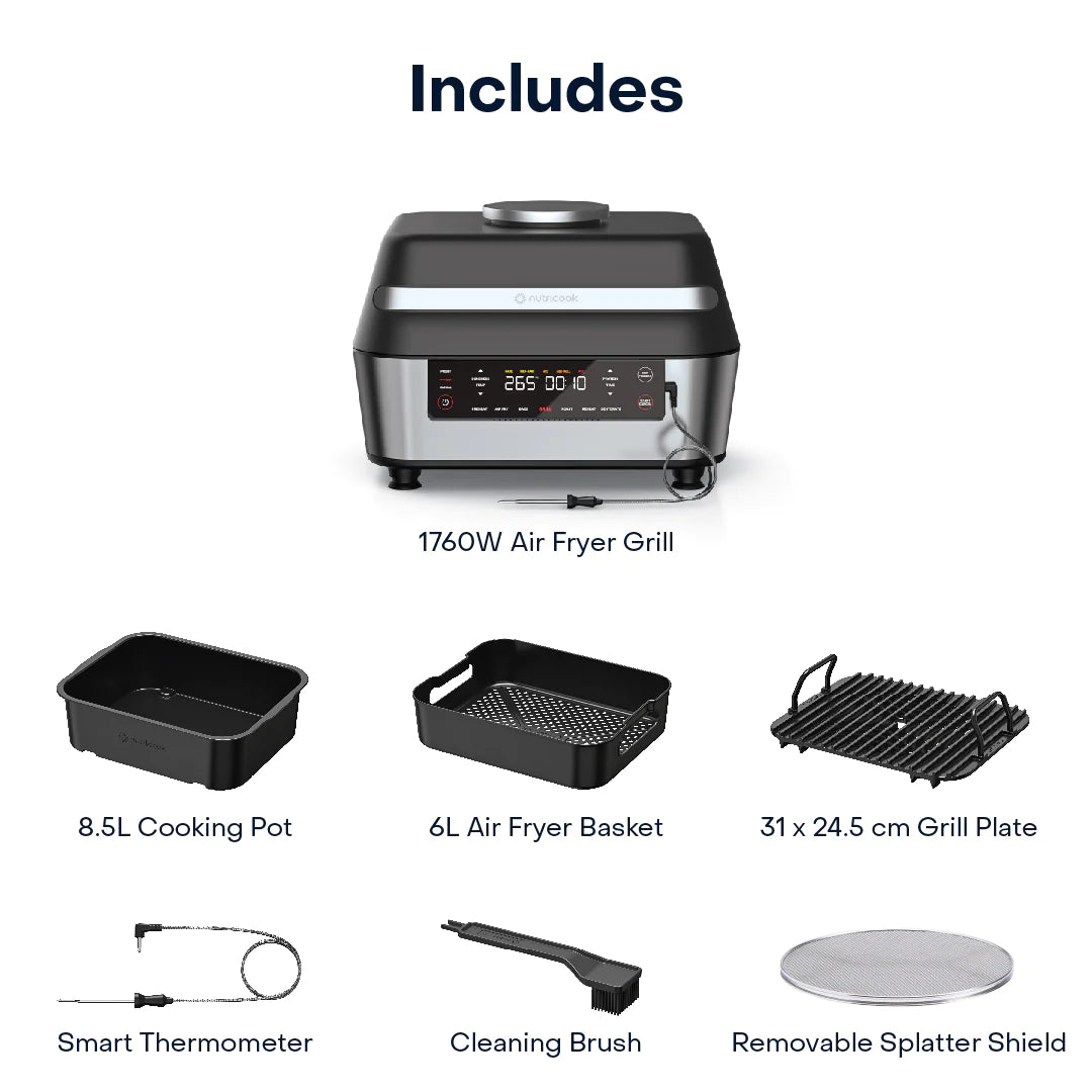 Nutricook Smart Indoor Grill & Air Fryer XL 8.5L